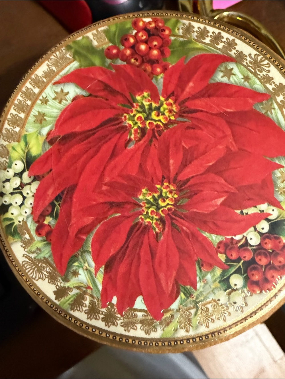 Punch Studio Red Poinsettia Holiday gift box